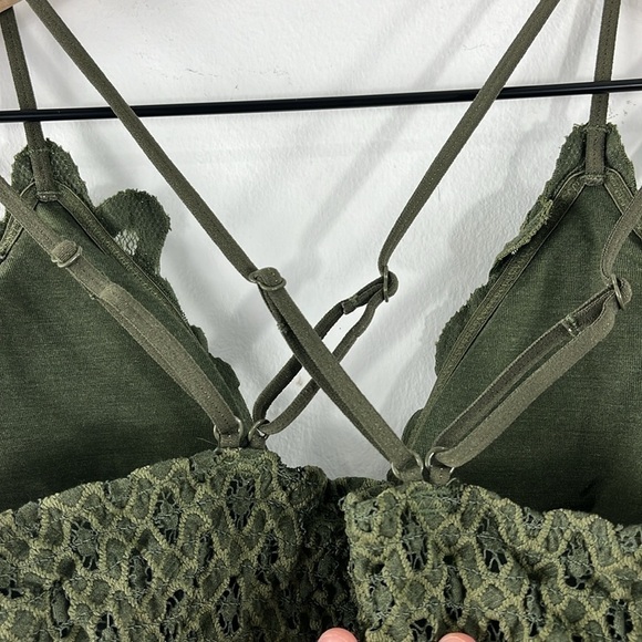 Cherish Green Boho Lace Strappy Bralette Womens Size L - Picture 8 of 10